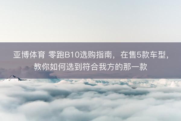 亚博体育 零跑B10选购指南，在售5款车型，教你如何选到符合我方的那一款