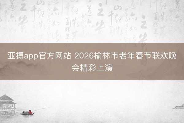 亚搏app官方网站 2026榆林市老年春节联欢晚会精彩上演