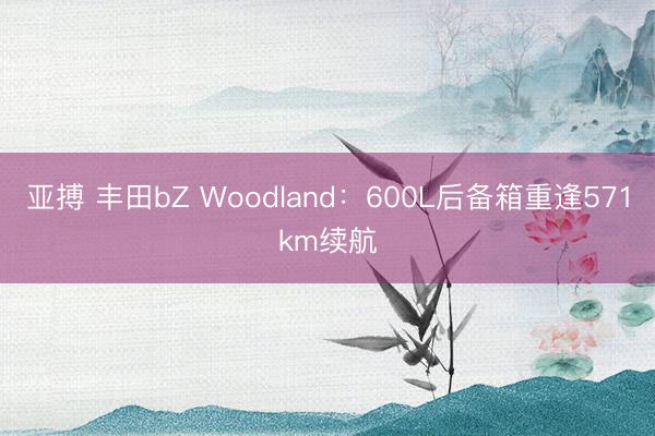 亚搏 丰田bZ Woodland：600L后备箱重逢571km续航