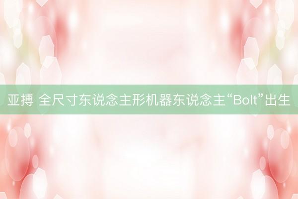 亚搏 全尺寸东说念主形机器东说念主“Bolt”出生