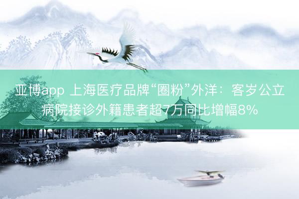 亚博app 上海医疗品牌“圈粉”外洋:客岁公立病院接诊外籍患者超7万同比增幅8%