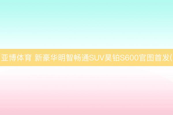 亚博体育 新豪华明智畅通SUV昊铂S600官图首发(