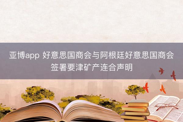 亚博app 好意思国商会与阿根廷好意思国商会签署要津矿产连合声明