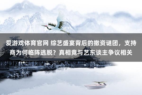 爱游戏体育官网 综艺盛宴背后的撤资谜团,支持商为何临阵逃脱?真相竟与艺东谈主争议相关