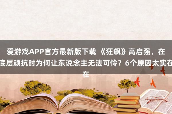 爱游戏APP官方最新版下载 《狂飙》高启强，在底层顽抗时为何让东说念主无法可怜？6个原因太实在