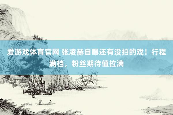 爱游戏体育官网 张凌赫自曝还有没拍的戏!行程满档,粉丝期待值拉满