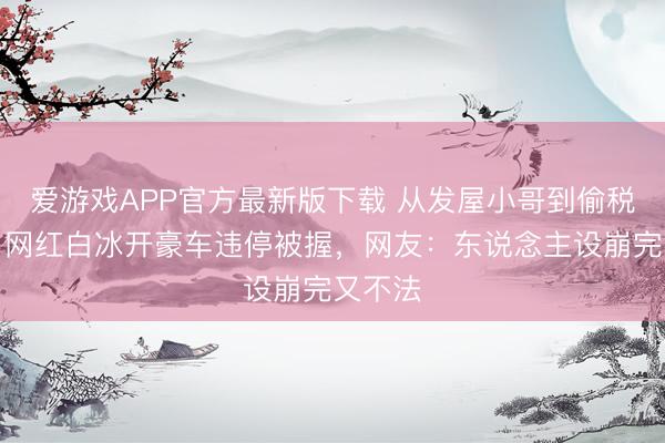 爱游戏APP官方最新版下载 从发屋小哥到偷税千万！网红白冰开豪车违停被握，网友：东说念主设崩完又不法